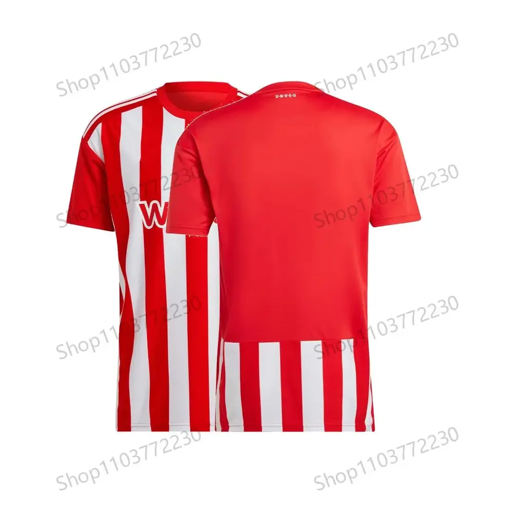 BBerlin Alliance 3D letter Round neck short sleeved T-shirt in red and white, suitable for sports competitions in the Bundesliga