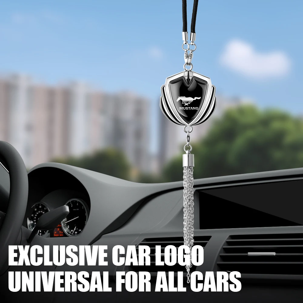 For Ford Focus Fiesta Kuga Mondeo Mustang Fusion Edge Ranger ST 3D Metal Car Rearview Mirror Hanging Pendant Ornament Gift Decor view 3