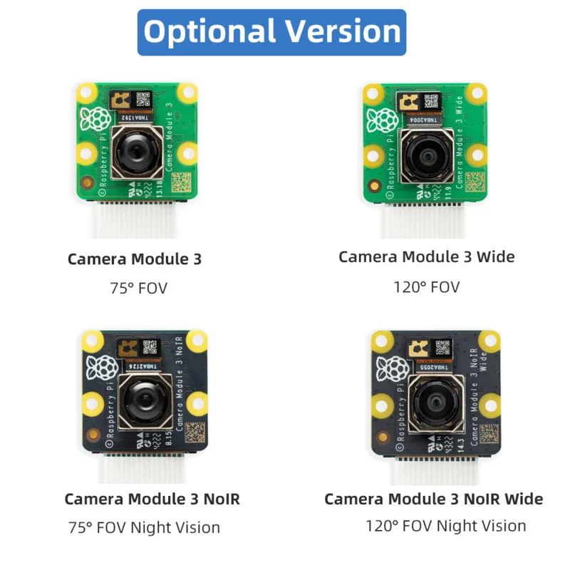 Raspberry Pi Camera Module 3 IMX708 Auto-Focus 75°/120° FOV Highly Detailed Optional Optional NoIR Version for Pi 4B 3B  3B