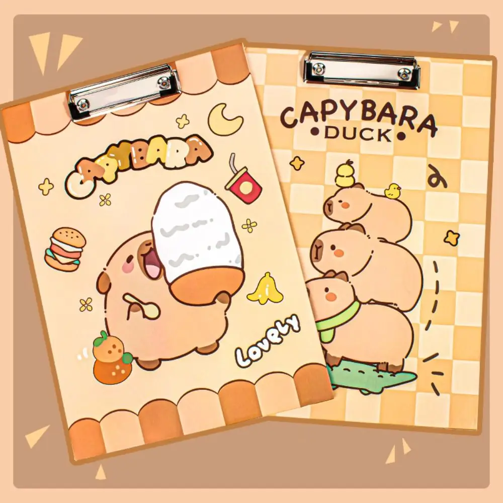 Cute Capybara A4 Folder Board Paper appunti multifunzionali materiale scolastico cartella di File di cartoni animati studenti