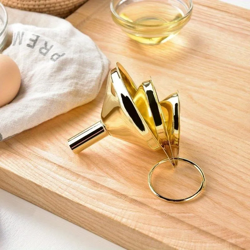 3Pcs/Set Mini Funnel Stainless Steel Wide Mouth Filling Salad Jam Large Bore Household