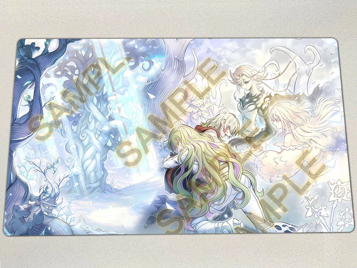 YuGiOh Playmat Sinful Spoils Sanctification TCG CCG Mat Witch of The White Forest Pad Trading Card Game Mat Rubber Mouse Pad Bag