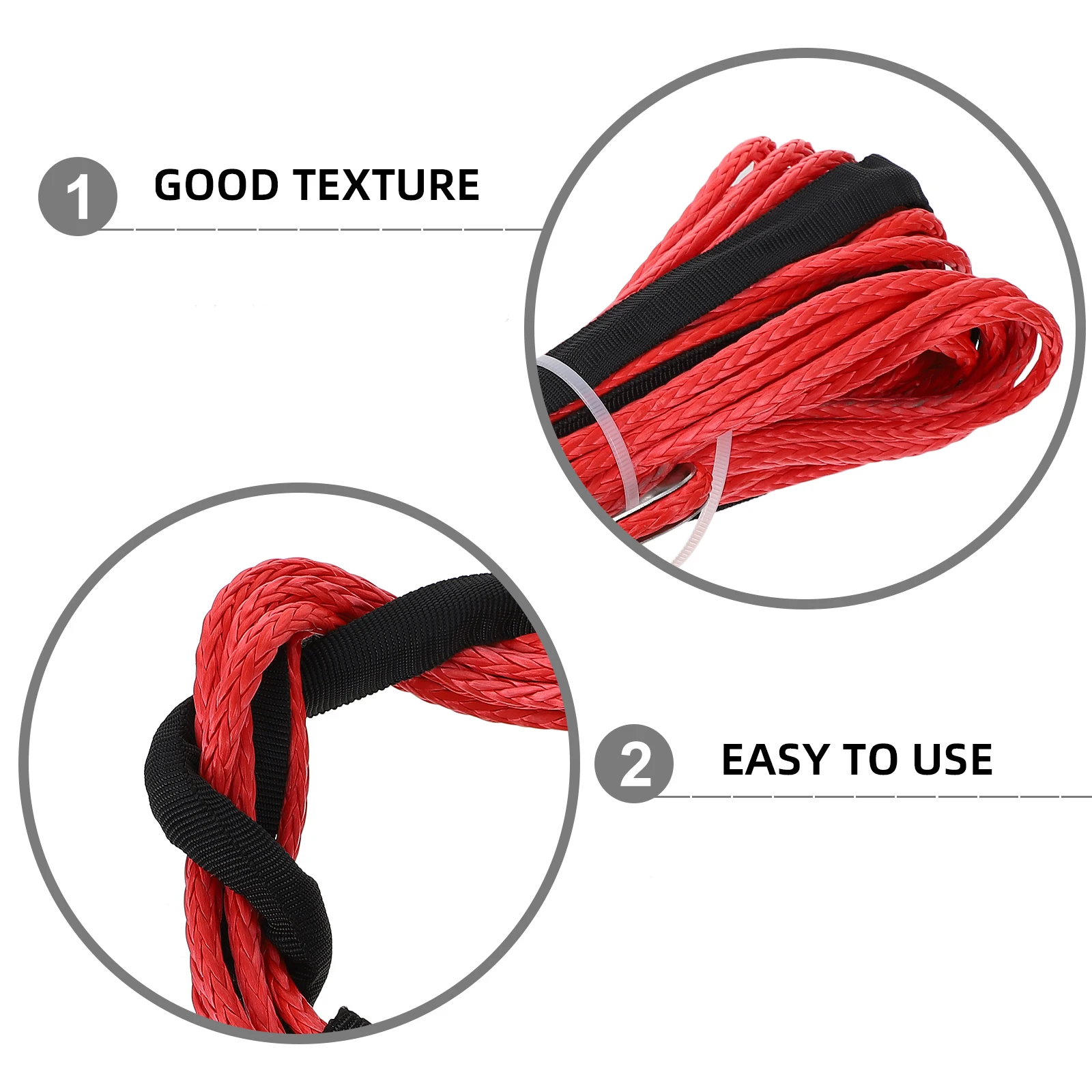 

Electric Car Trailer Rope 10mm High Strength Nylon Winch Durable Vehicle Tow Strap Heavy Duty towing Accessories