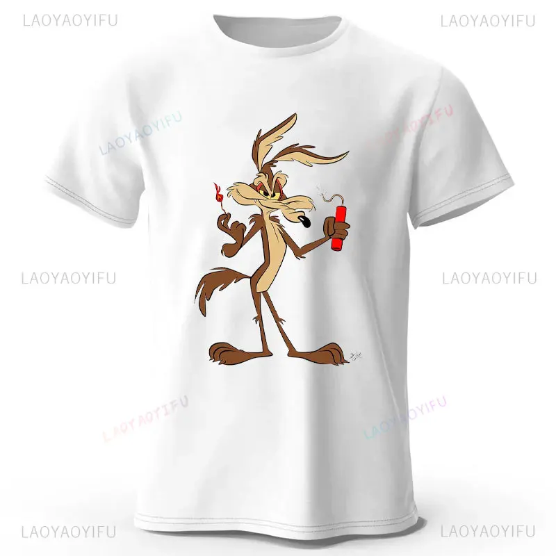 Wile E Coyote Graphic T-shirts Man Women Y2K Manga Streetwear Tops Anime Clothes Fashion Harajuku Aesthetic Casual Tee Camisetas