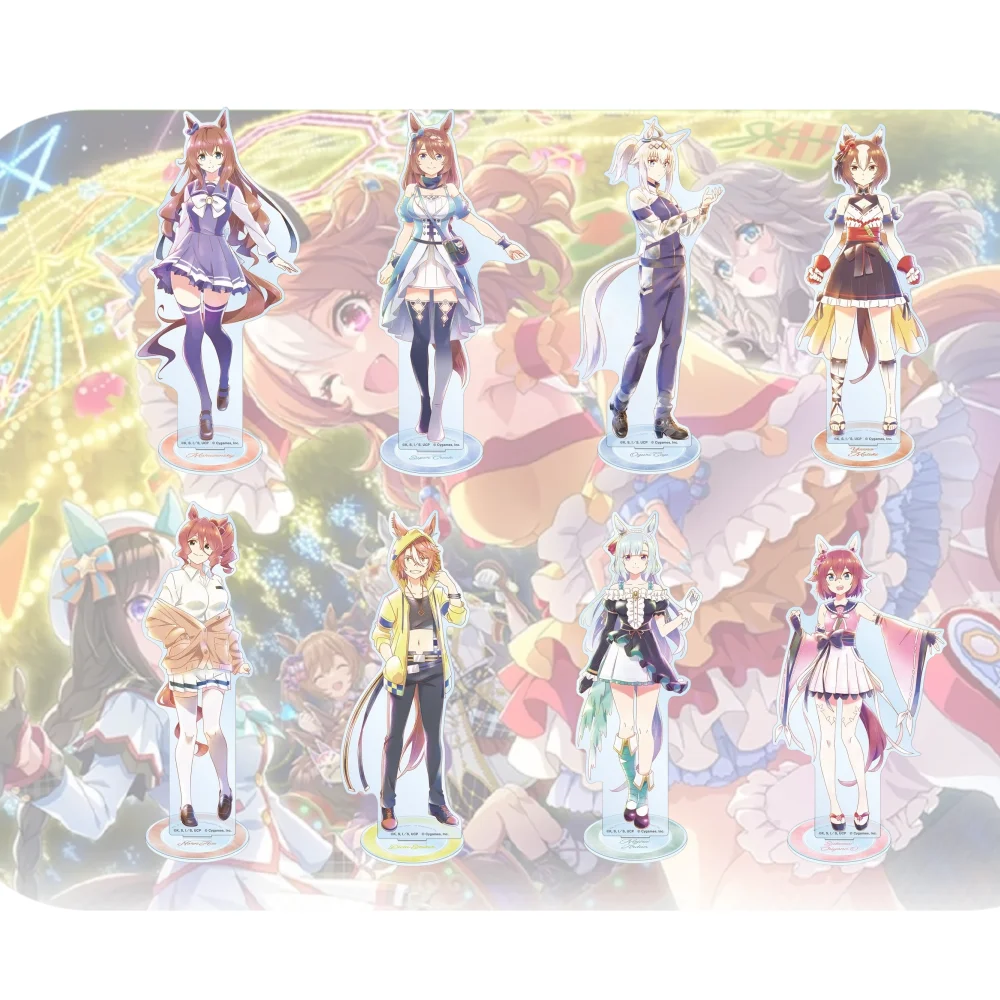 

15cm Horse Girl Sports Anime Acrylic Stand&Keychain HD Print Daily Style Desktop Decor Fans Gift