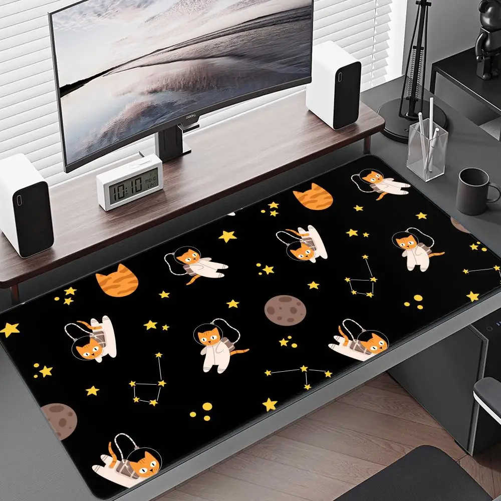 

Space Cat and Constellation Desk Mat, Oversized Desk Mat, Cute Desk Mat, Extended Mouse Pad, Cute Cat Mouse Mat, Gamer Gift