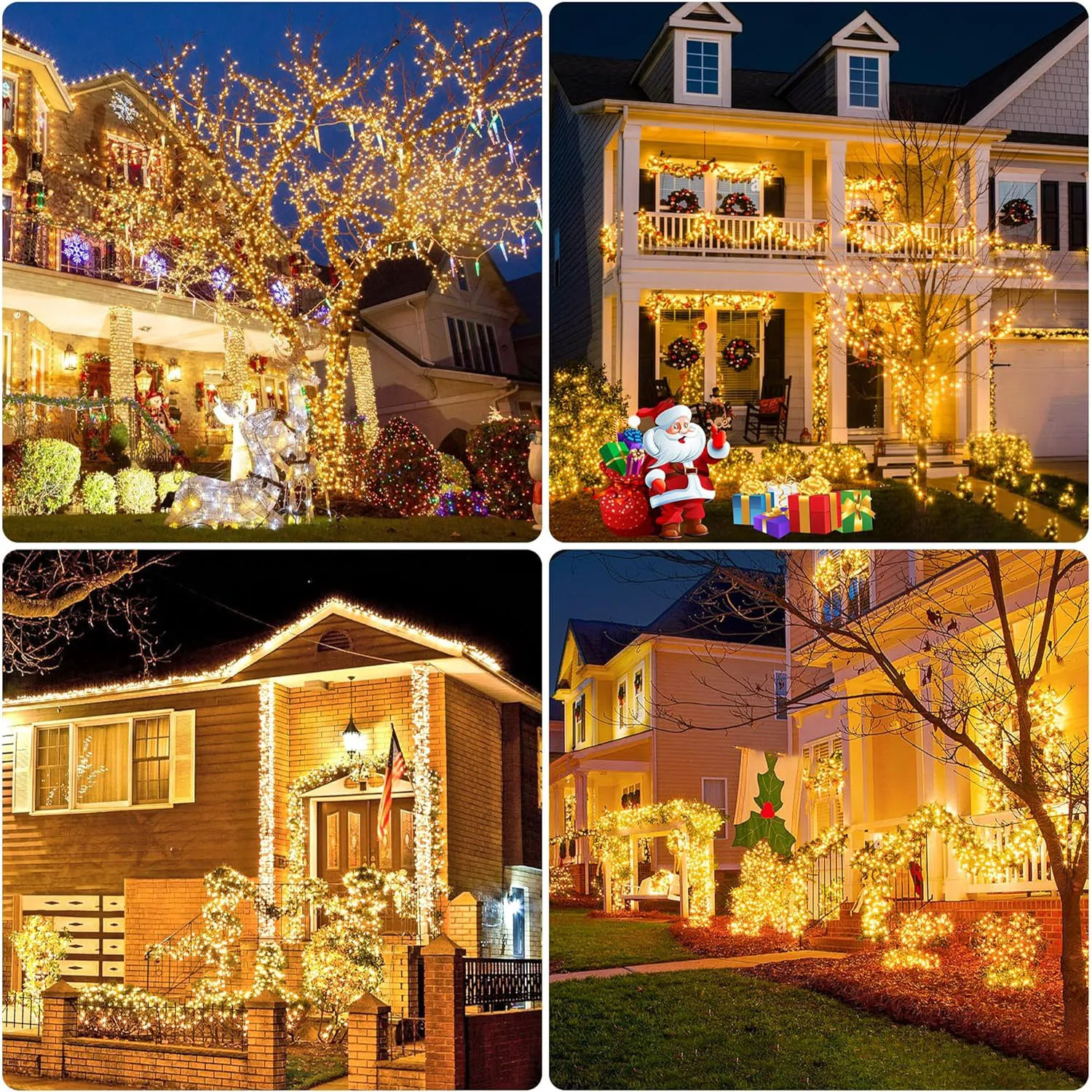 1/2 Pack Solar Christmas Lights Outdoor Waterproof Solar String Lights with 8 Modes for Garden Party Christmas Decorations