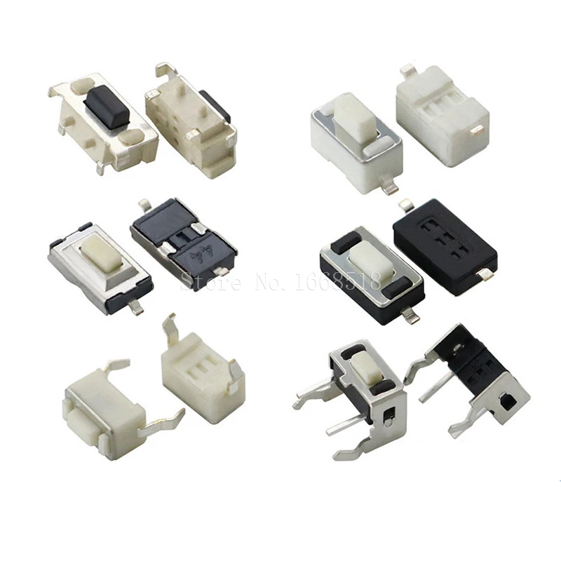 50PCS/lot  3*6*2.5MM 4*4*0.8mm 3X6X3.5mm 4.8*4.8*0.55mm Micro Tactile Tact Keys Buttons SMD Push Side Button Switches