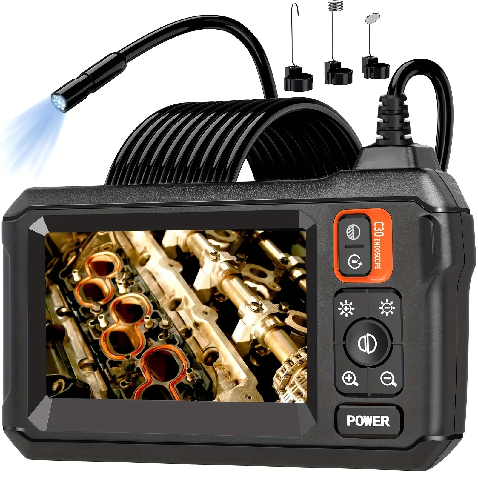 

Borescope Camera With Light, Endoscope Camera With Light, 1080P HD Inspection Camera, 50ft Snake Camera, Gadgets For Men (4.3")