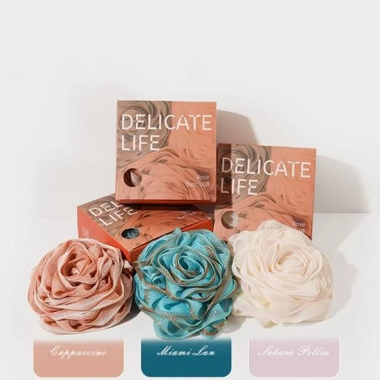 3pcs Set Loofah-Bath-Sponge-Extra Large-75g Shower Soft Mesh Body Scrubber Puff  Soft Large Non-Scattered Ball Flower Bath