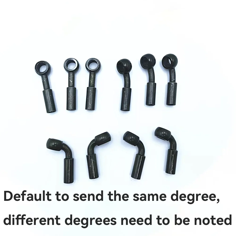 Black 2 Pieces Motorcycle Modification Brake Oil Pipe Joint Disc Brake Oil Pipe Steel Throat Joint Fisheye Joint M10M8