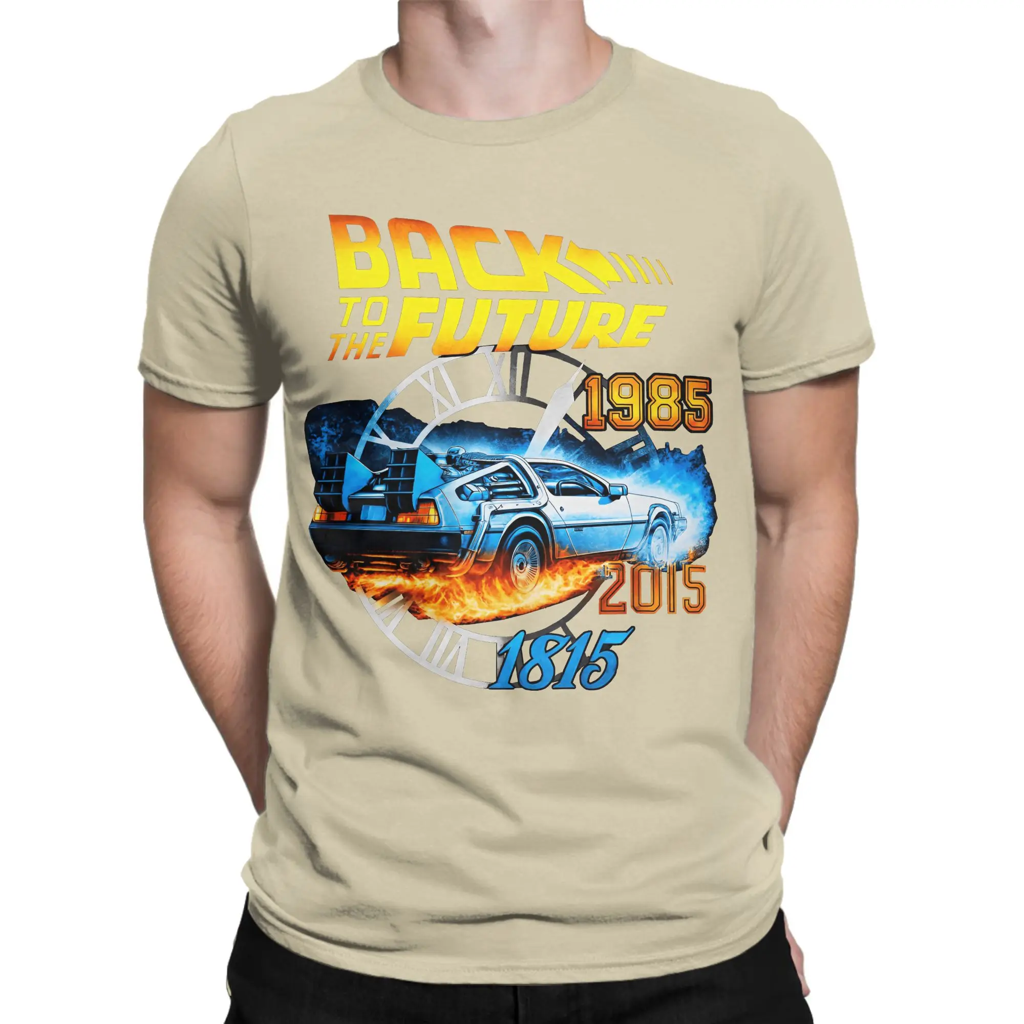 العودة إلى المستقبل تي شيرت الصيف الجدة تي شيرت رجل القطن الخالص تنفس المتضخم تيز قصيرة الأكمام الكلاسيكية التي شيرت #2