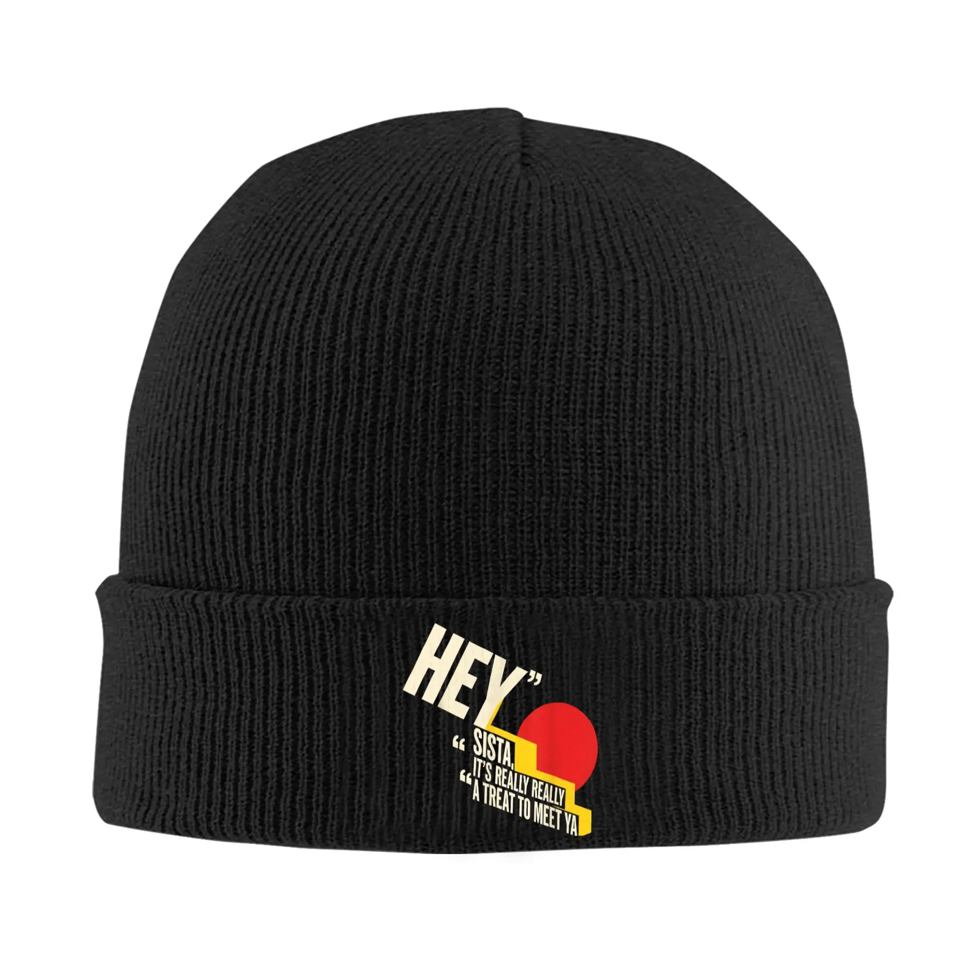 HEY SISTA, IT'S REALLY REALLY A TREAT TO MEET YA Funny Beanie Hats  Bonnet Hats Men Women Unisex Cute Kpop Knit Hat Soft Caps