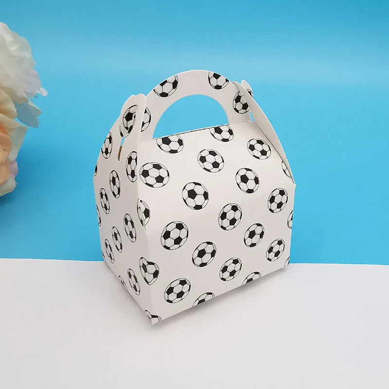 12Pcs Mini Football Candy Box Portable Cartoon Kids Birthday Favor Gift Box Chocolate Packaging Bags Baby Shower Party Decor