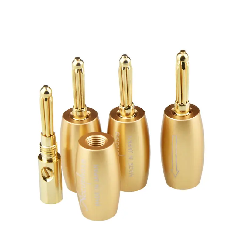 Accuphase Banana Plug 24K Gold Plated Hifi Audio Speaker Cable Connector  Audio Jack Adapter Binding Post