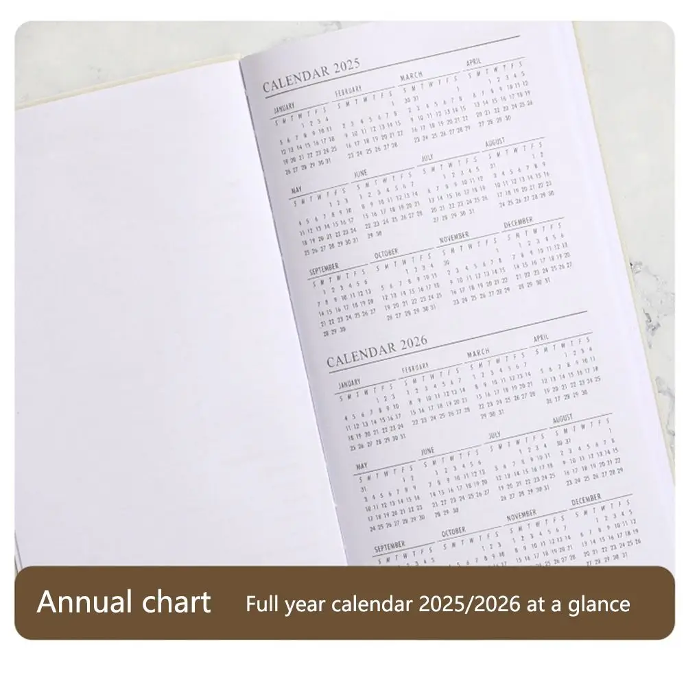 ورق سميك احترافي 2025 مخطط يومي مقاوم للاهتراء غطاء ناعم مبطن دفتر التقويم المرجعية جدول الأعمال المفكرة هدية عظيمة