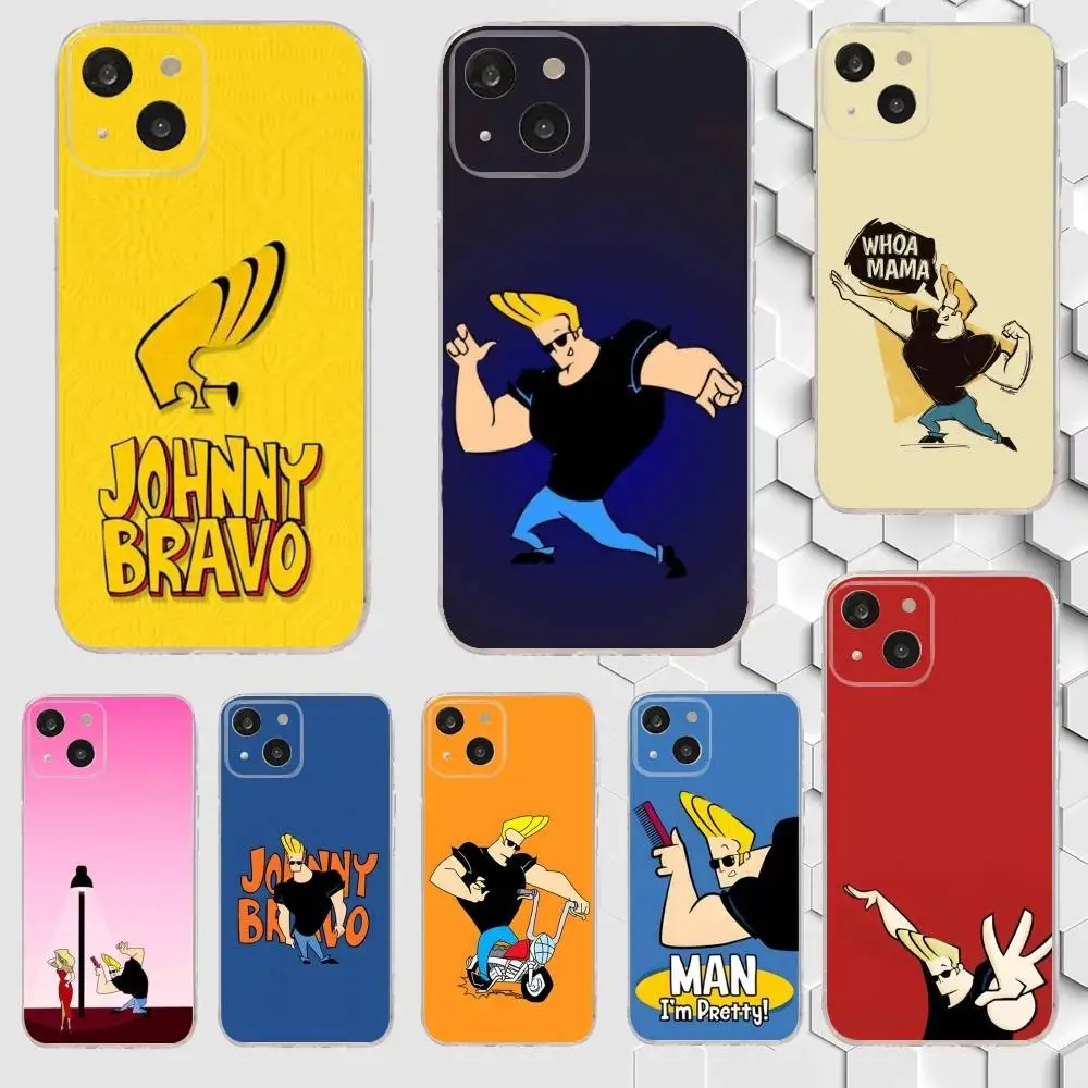 

Cartoon J-Johnny Bravo Phone Case For iPhone 17,16,15,14,13,12,11 Plus,Pro,Max,Air,XR,XS,X,7,8 Plus,SE,Mini Transparent Soft