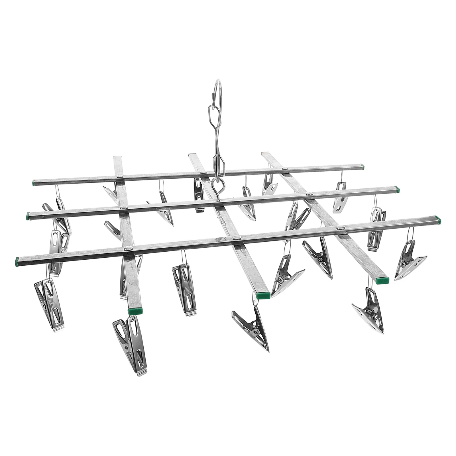 

20 Pegs Round Sock Drying Rack Metal Clothes Hanger Windproof Space Saver with Swivel Hooks Multi-Functional Laundry Organizer