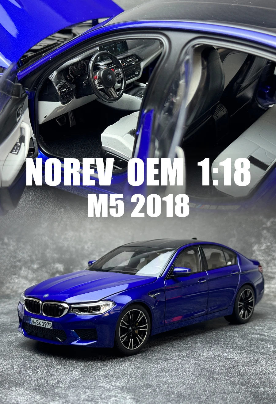 NOREV (OEM) 1:18 Modelo de Carro em Liga Metálica M5 F90 2018 para