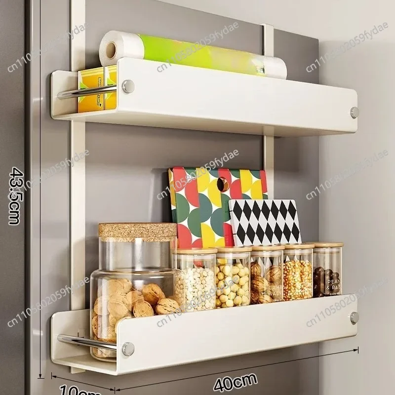 Refrigerator Shelf Side Hanger Storage Hanger Kitchen Supplies Multi-layer Plastic Wrap Seasoning Bottle Non-punching Side Wall