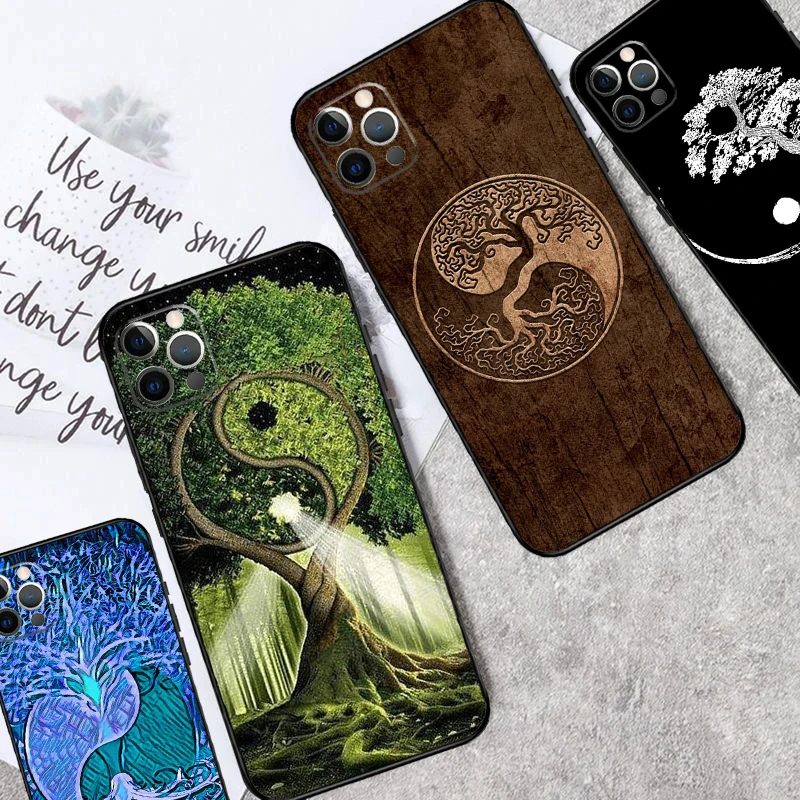 Tree of Life Yin Yang Phone Case For iPhone 13 14 15 16 Pro Max Plus 11 12 Pro Max 7 8 X XS XR 12 13 Mini Cover