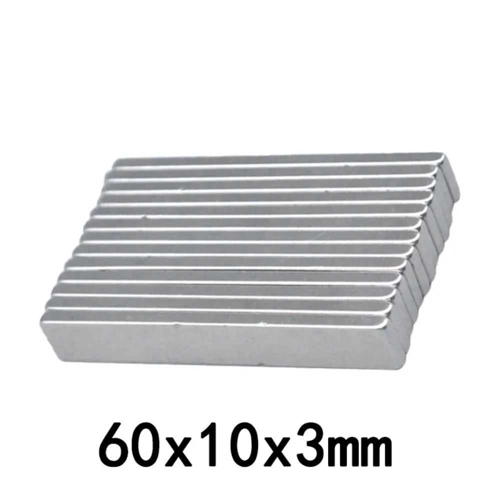 1/2/3PCS 60x10x3mm NdFeB Super Strong Neodymium Magnets Block Permanent Magnet 60x10x3 mm N35 Powerful Magnetic 60*10*3mm