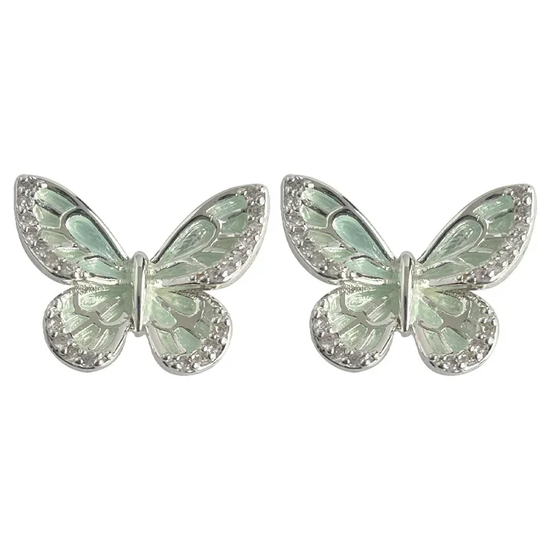 

Butterfly Zircon 925 Silver Needle Butterfly Stud Earrings for Women