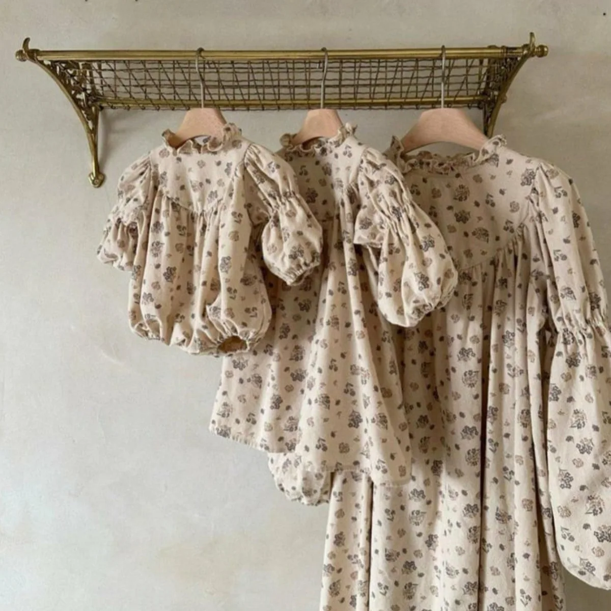 2026 ربيع جديد طفلة خمر الأزهار ارتداءها الوليد الرضع طويلة الأكمام جمبسوت من القطن لطيف طفل فتاة الملابس 0-24 متر #4