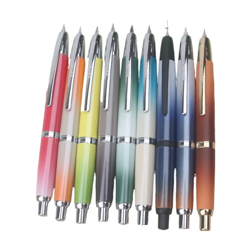 JINHAO 10 Press Retractable Fountain Pen  EF/F Nib Metal With Clip Writing Converter Ink Pen luxury stationery PK A1 A2