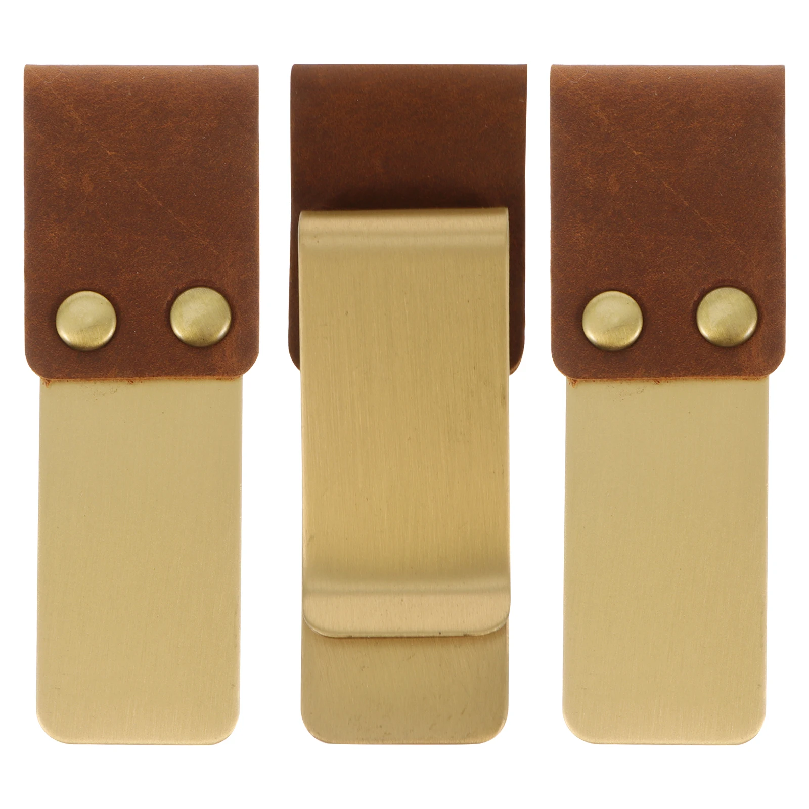 

3pcs Clip Notepad Metal Pen Holder Cowhide Pencil Organizer Portable Pen Loop Scrapbook Binder Accessory