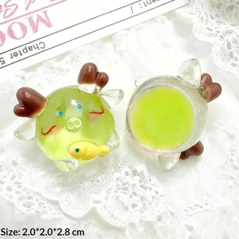 3D Leuchtende Chinesische Tierkreiszeichen Harz-Anhänger, Mollige Niedliche Cartoon-Charms, Transparent für DIY Schlüsselanhänger, Handyhüllen und Bastelarbeiten – Detail 9