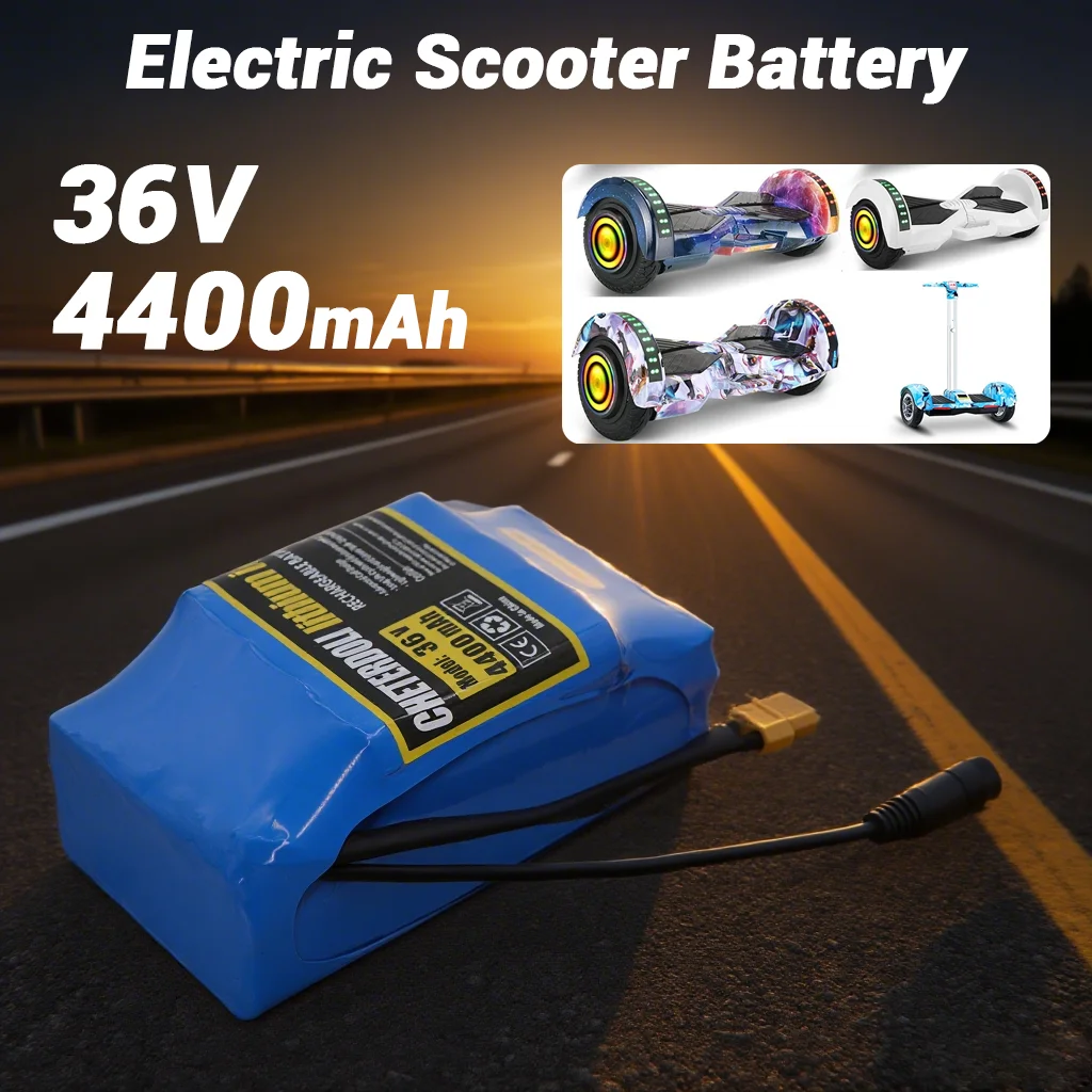 

Rechargeable 36V 4.4Ah (4400mAh, 10S2P) Lithium Battery - Great for Hover Board, Electric Scooter & Twist Car Use