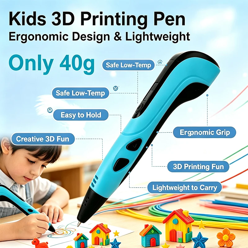 NEW 3D Printing Pen with PLA 9M/200MFilament 3d Pen Set for Kids Chidren Birthday Christmas Creative DIY Gift LCD Display