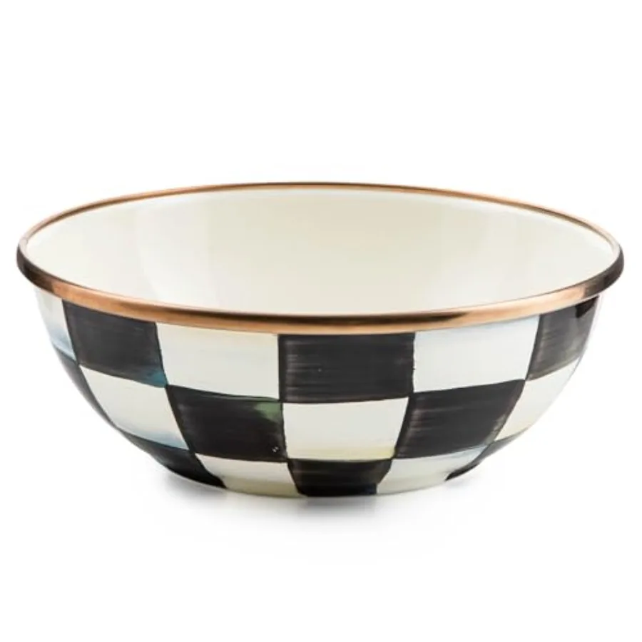 

Эмалированная повседневная сервировочная миска для вечеринок, черно-белая, 1 шт.