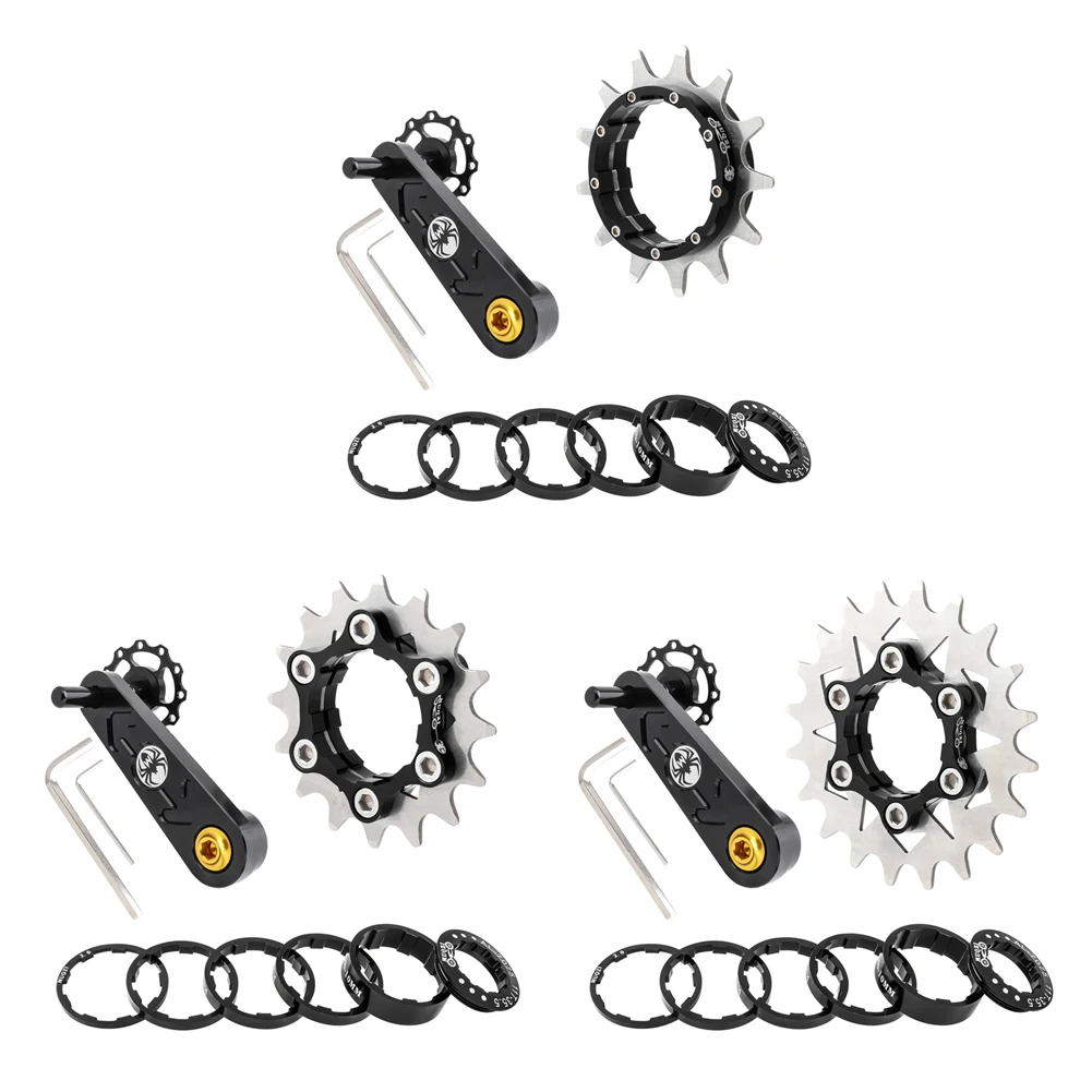 Bike Cassette Freewheel Kit Single Speed MTB Flywheel Sprocket Conversion Kit Bicycle Chain Tensioner for Cyclist