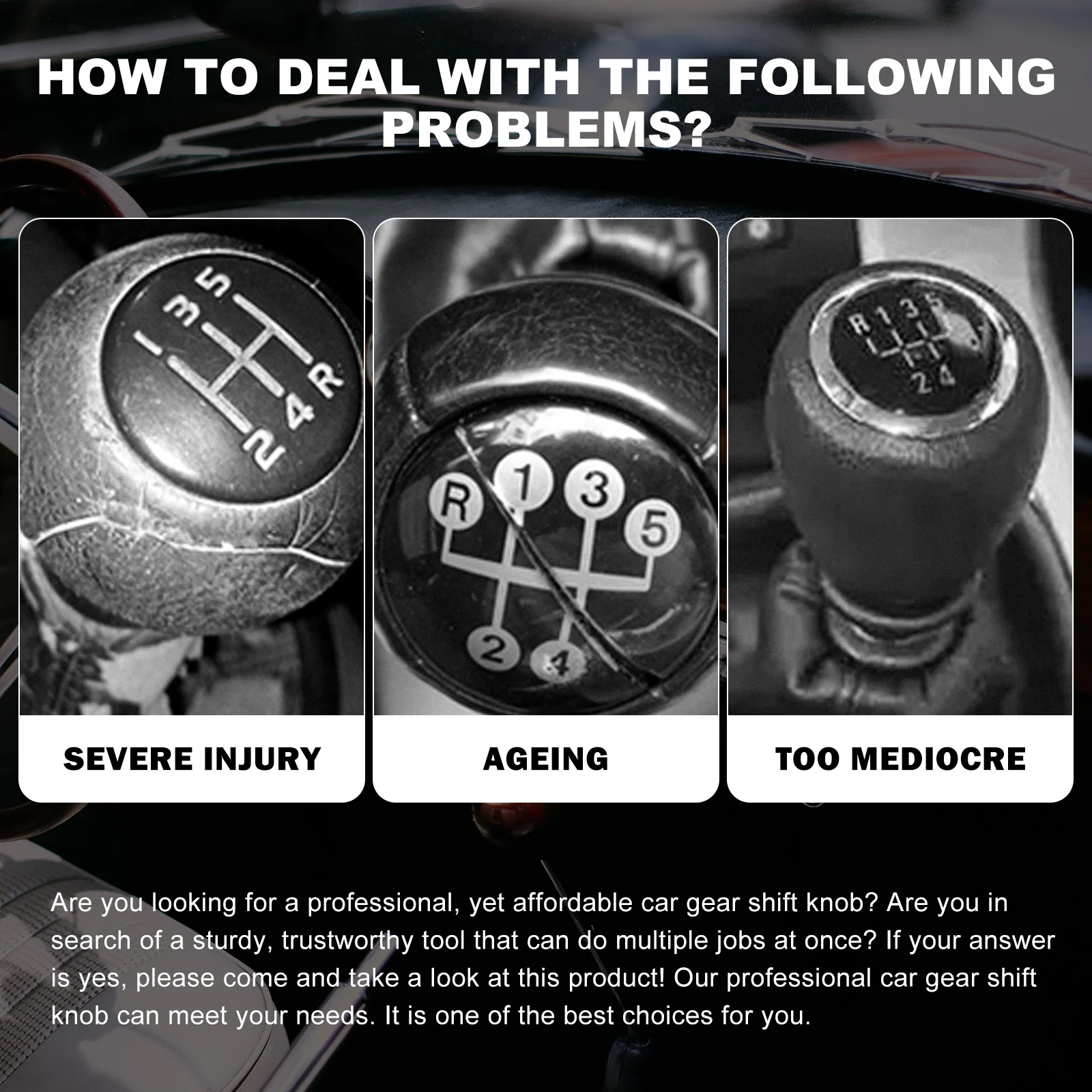 

Car Modified Gear Head Knob Lever Replacement Knobs Shifter Stick Extended Version