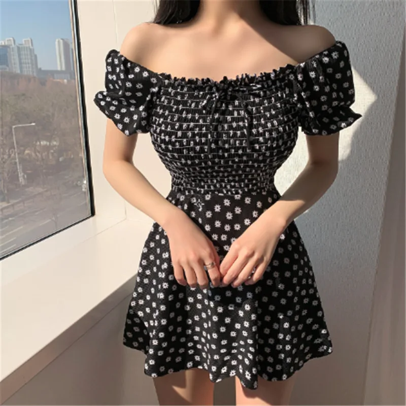 2024 Women One Piece Swimsuit Korean Ruffle Skirt Floral Print Beach Wear Bathing Suit Female Monokini Padded Swimming Dress