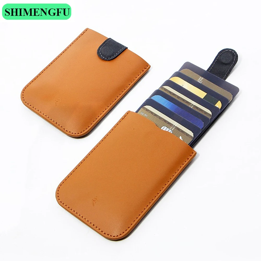DAX Leather Slim Portable Card Holders ID Credit Protector Gradient Women Men Wallet Business Card Case Money Purse
