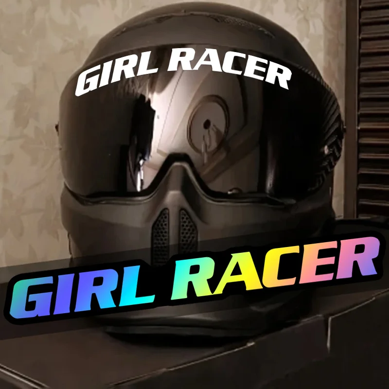 Girl Racer Sticker Female Rider Vinyl Decal Waterproof for Motorcycle Helmet Car Window Body Decoration Accessories