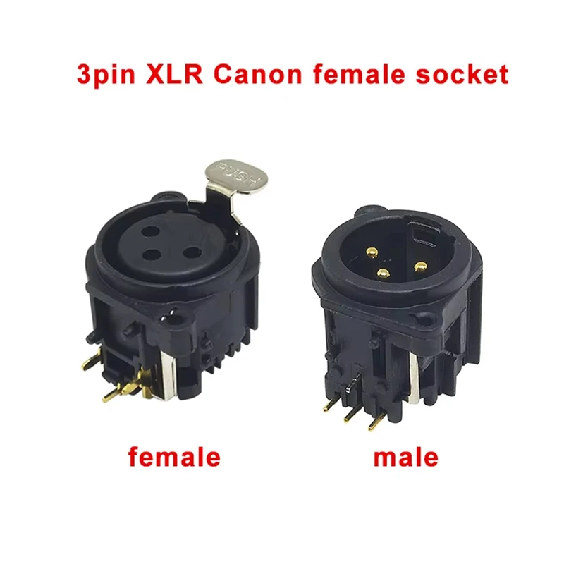 

1PCS 3pin XLR Canon female socket connector Panel Mount Mixer Microphone audio speakers plug adapter