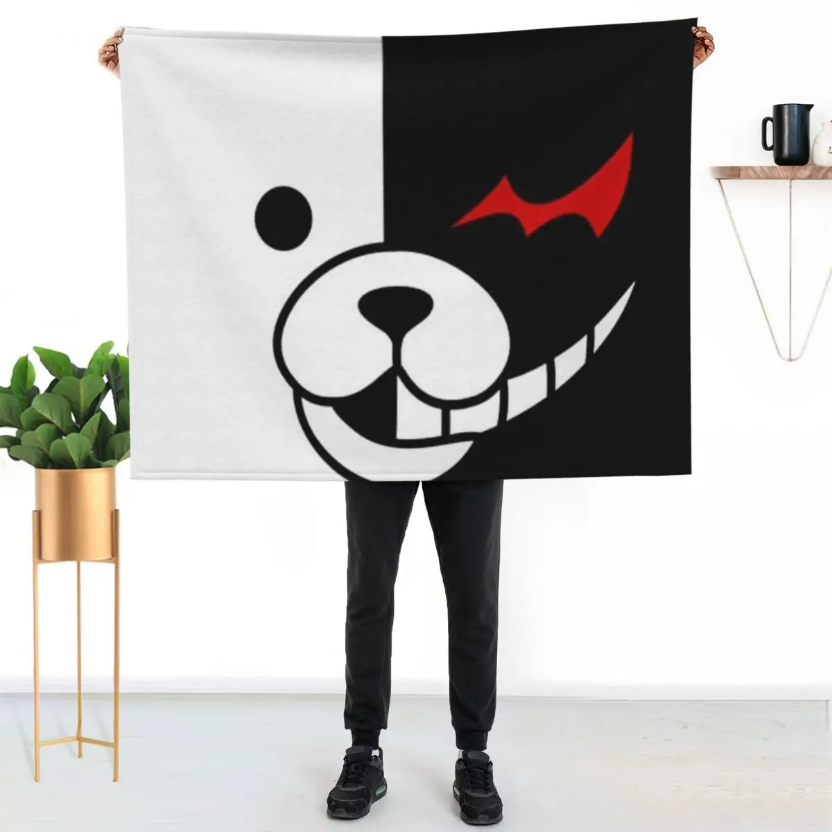 Monokuma Throw Blanket For Baby Designers Travel Luxury Thicken cosplay anime Decorative Beds Blankets