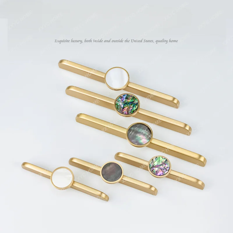 Cabinet Door Handle Nordic Light Luxury Cabinet Door Drawer Modern Simple and High-End Furniture Shell Copper Handle