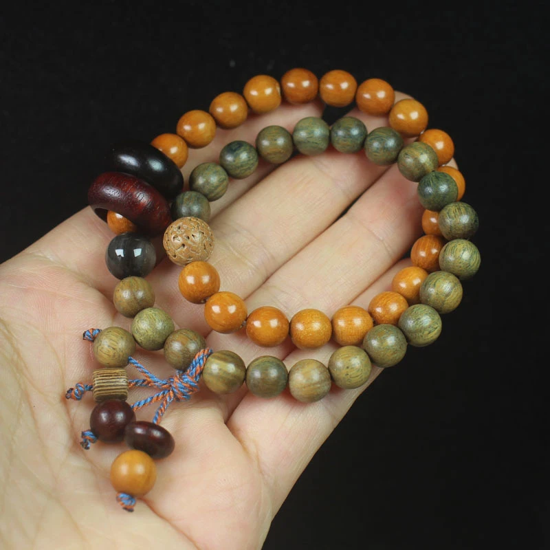 

Green Sandalwood 0.8 -Color Double-Circle Buddhist Prayer Beads DIY Bracelet Jewelry