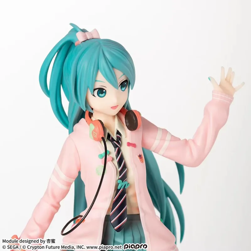 Oryginalna figurka Hatsune Miku Project DIVA Arcade Future Tone Ribbon Girl Anime Doll Ozdoby Zabawka Prezent dla Dziecka SEGA SPM Dostępna od Ręki
