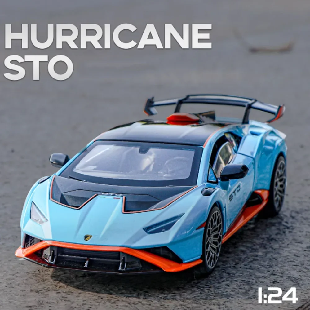 

Масштаб 1:24 Lambo Huracan STO 2021, модель из сплава, миниатюрный автомобиль, игрушки, литье под давлением, металлический корпус, спортивные автомобили, подарок для мальчика, игрушечные транспортные средства