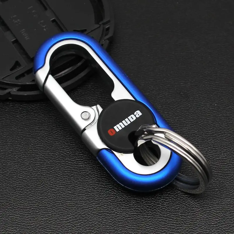 OMUDA  Keychain Stainless Steel Buckle Outdoor Carabiner Climbing Tools Double Ring Car Key Chain  Keyring Durable Key Chain