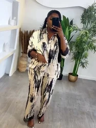 2 Pieces Matching Sets African Clothing for Women Elegant Party Top and Pants Suits 2024 Summer Nigerian Dashiki Casual Outfits