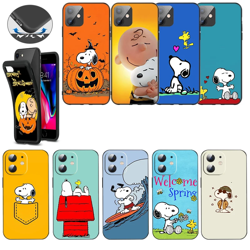 

CA17 Snoopys New High-End Soft Silicone Case for Samsung Galaxy S21 S23 FE S24 Ultra Plus A15 A25 35 A54 A55 5G Caver