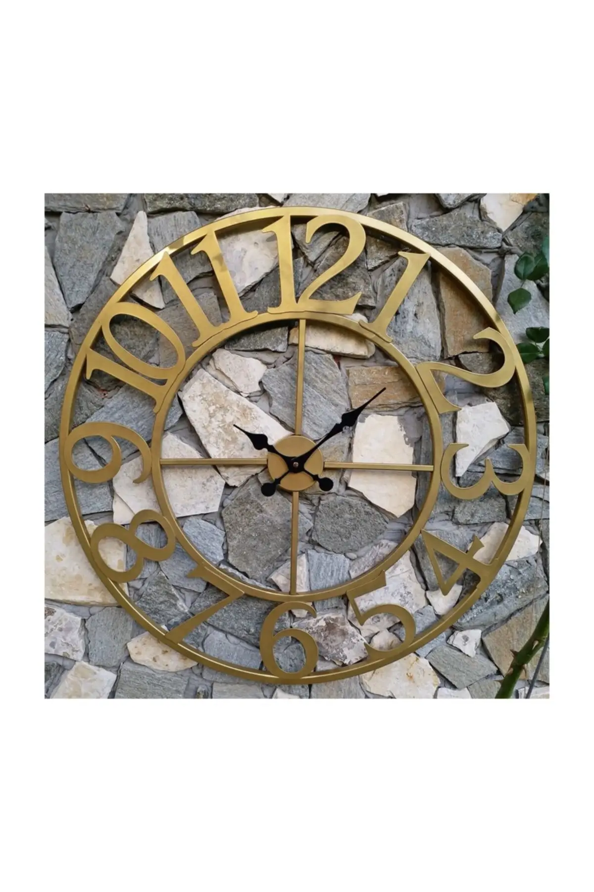 Uras Wrought Iron Wall Clock 7620-g Altın 76 cm 3 Dimensional Wall Clock Creative Home Decor