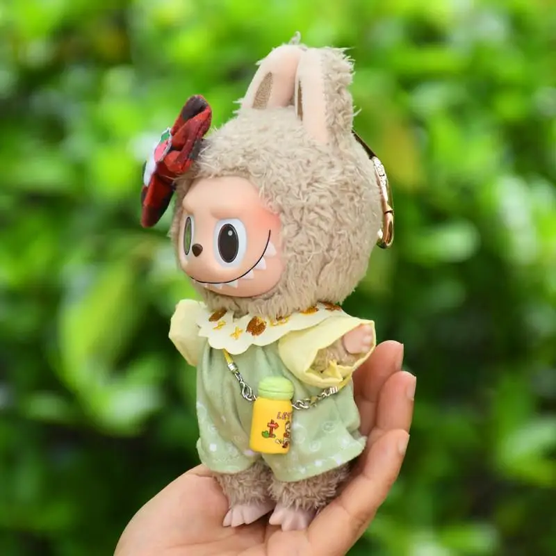 17cm Cute Mini Plush Doll'S Clothes Outfit Accessories For Korea Kpop Exo Labubu Idol Dolls Strawberry Suit Clothing Kid Gift